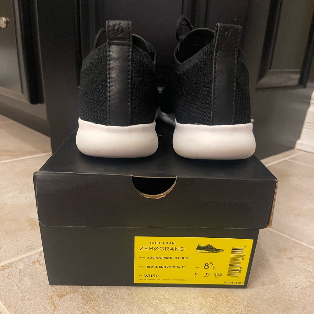 Cole Haan ZEROGRAND STCHLT Black Knit Sneakers - Picture 2 of 4
